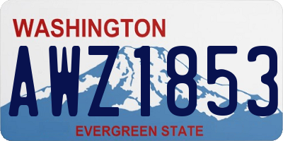 WA license plate AWZ1853
