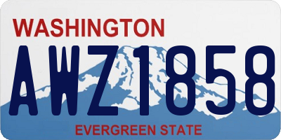 WA license plate AWZ1858