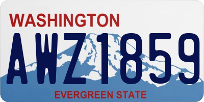 WA license plate AWZ1859