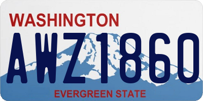 WA license plate AWZ1860