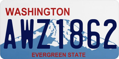 WA license plate AWZ1862