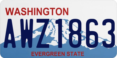 WA license plate AWZ1863