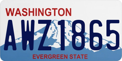 WA license plate AWZ1865