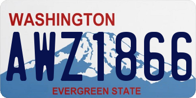 WA license plate AWZ1866