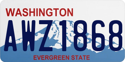 WA license plate AWZ1868