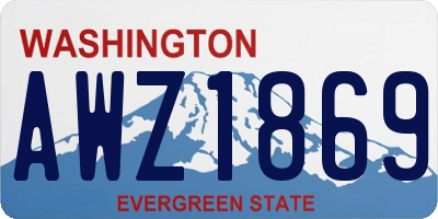 WA license plate AWZ1869