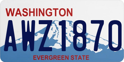 WA license plate AWZ1870
