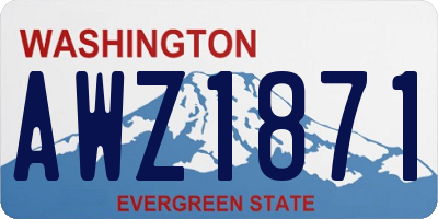 WA license plate AWZ1871