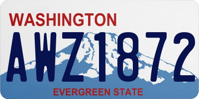 WA license plate AWZ1872