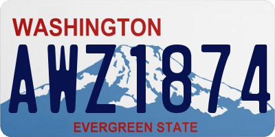 WA license plate AWZ1874