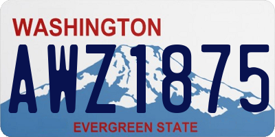 WA license plate AWZ1875