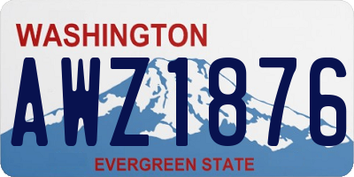 WA license plate AWZ1876