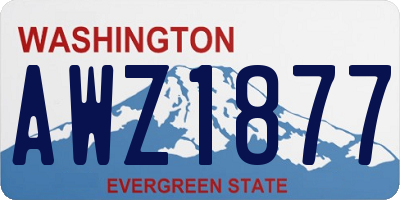 WA license plate AWZ1877