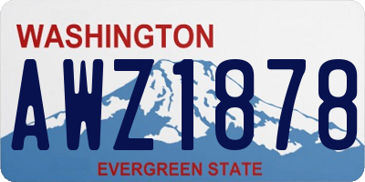 WA license plate AWZ1878
