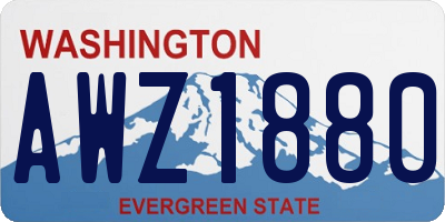 WA license plate AWZ1880