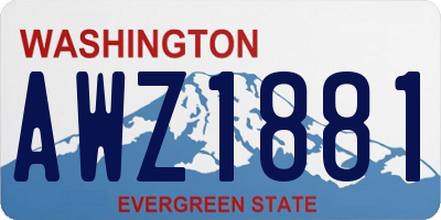 WA license plate AWZ1881