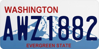 WA license plate AWZ1882