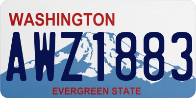 WA license plate AWZ1883