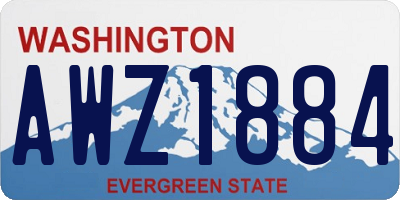 WA license plate AWZ1884