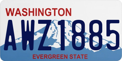 WA license plate AWZ1885