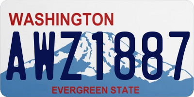 WA license plate AWZ1887