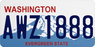 WA license plate AWZ1888