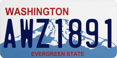 WA license plate AWZ1891