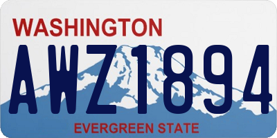 WA license plate AWZ1894