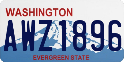 WA license plate AWZ1896
