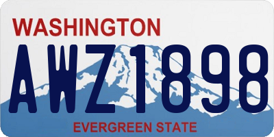 WA license plate AWZ1898