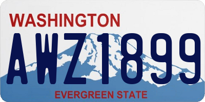 WA license plate AWZ1899