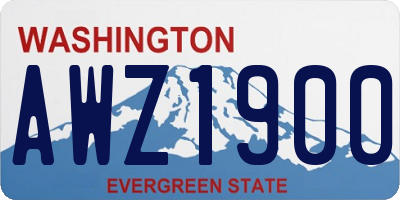 WA license plate AWZ1900
