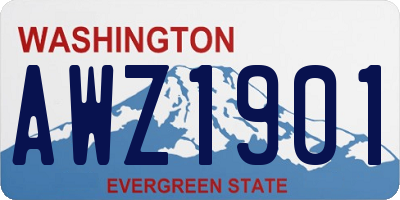WA license plate AWZ1901
