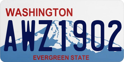 WA license plate AWZ1902
