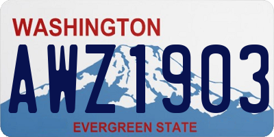 WA license plate AWZ1903