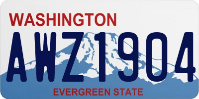 WA license plate AWZ1904