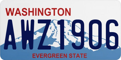 WA license plate AWZ1906