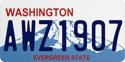 WA license plate AWZ1907
