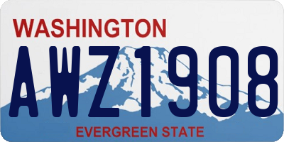 WA license plate AWZ1908