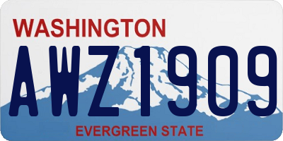 WA license plate AWZ1909