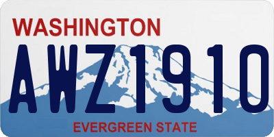 WA license plate AWZ1910