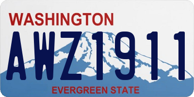 WA license plate AWZ1911