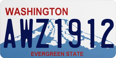 WA license plate AWZ1912
