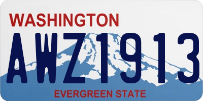 WA license plate AWZ1913