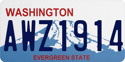 WA license plate AWZ1914