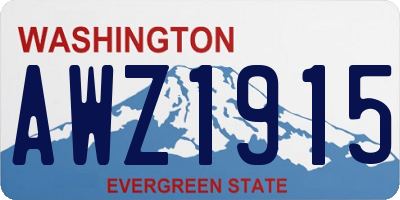 WA license plate AWZ1915