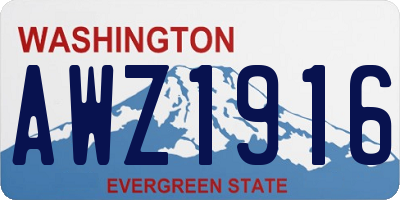 WA license plate AWZ1916