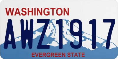 WA license plate AWZ1917
