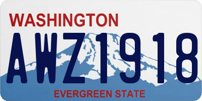 WA license plate AWZ1918