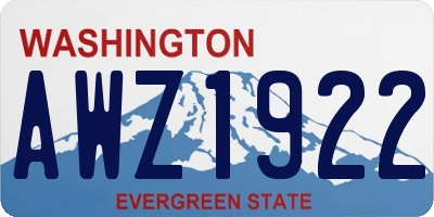 WA license plate AWZ1922